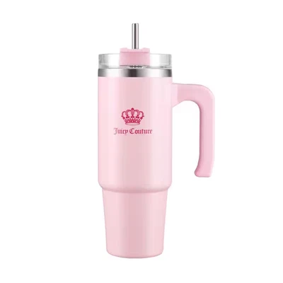 Juicy Travel Style 31,5 OZ Malvavisco Rosa Acero Inoxidable con Tapa Deslizante y Foto 1 de 4
