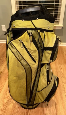 Bolsa de carrito de golf Glove It amarillenta/verdosa con cubierta de lluvia y divisor de palos de 15 vías Foto 1 de 4