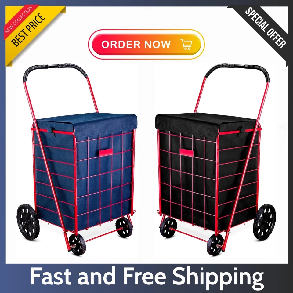 Водонепроницаемая подкладка для тележки для покупок — 18 x 15 x 24 дюйма, черная/синяя, надежная посадка и прочная. - Изображение 1 из 1