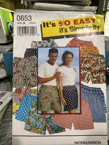 Size Xxs-xl Uncut Simplicity 0653 Pattern Unisex Vintage 1990s Boxer Shorts - Picture 1 of 1