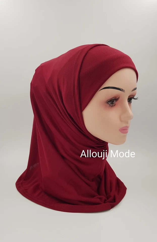 Kopftuch 2-Tlg Baumwolle Hijab Bone Khimar Amira Schal Islam Anti-Rutsch حجاب - Bild 1 von 4