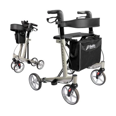 Mobilex Panther 2 Rollator, Alu Leichtgewicht, nur 6.8kg, faltbar, Rückengurt