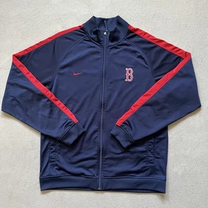 Chaqueta Boston Red Sox Para Hombre Grande Bordada Años 90 Calentamiento MLB Swoosh Pista Nike - Imagen 1 de 13