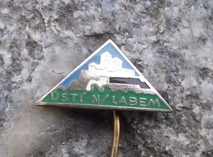 Antique Usti nad Labem Strekov Schreckenstein Castle River Elbe Pin Badge - Picture 1 of 4