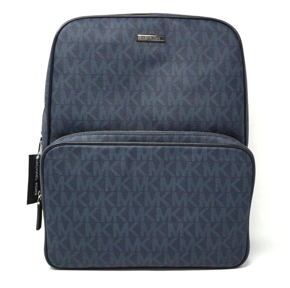Michael Kors Mens Jet Set Signature Logo Baltic Blue Backpack Bag
