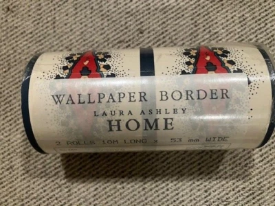 LAURA ASHLEY 1989 Papel de Parede Vinil Apoiado "VICEROY" BORDA 2 Rolos HTF - Imagem 1 de 4