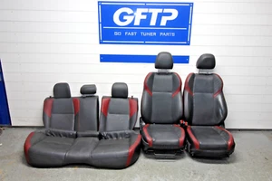15-21 SUBARU WRX STI OEM SEAT SET FRONT REAR LEFT RIGHT LEATHER BLACK RED SEATS - Picture 1 of 19