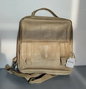 RARE NEW Free People Hester Cargo Tan Beige Leather Backpack Handbag Bag NWT - Picture 1 of 6