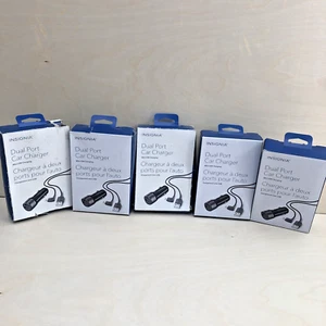 Lot 5X Insignia Chargeur Voiture Double Port USB + Câble de Charge Mini-USB pour GPS /Téléphone - Photo 1 sur 6