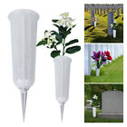 Cemetery Flower Vase Memorial Floral Vase With-Stake Plastic In Ground Cemetery