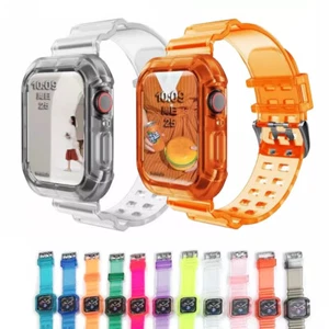 Bracelet montre sport silicone TPU pour Apple Watch Series 10/9/8/7/6/5/SE/Ultra - Photo 1 sur 20