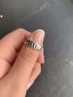 Antique 18Ct White Gold Wide Unusual Design Band Ring