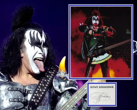 GENE SIMMONS SIGNED KISS PHOTO MOUNT (1) UACC REG 242 ALSO ACOA CERTIFIED Cover