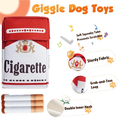 Cigarette Dog Toy, Squeaky Cigar Toys, Funny Interactive Dog Toy Squeaky Cigar - Image 1 of 4