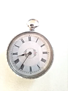 Silver Pocket Watch Spares Repair 37.3mm diameter Case Alexis Nicole 1880 London - Picture 1 of 24