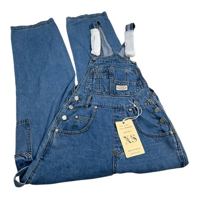 Lana Roux Medium Wash Denim Carpenter Overalls XS Classic Retro Style - Image 1 of 4