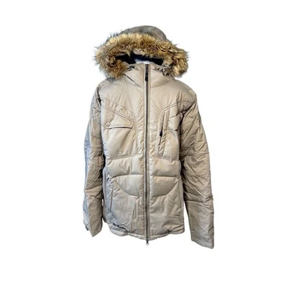 Columbia Tan Full House Hooded Coat Parka 450 Goose Down Fill MEDIUM Barely Worn - Image 1 of 4