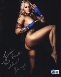 Foto SEXY Jessica Borga LA VIUDA NEGRA Autografiada Firmada UFC 8x10 Beckett BAS - Imagen 1 de 2