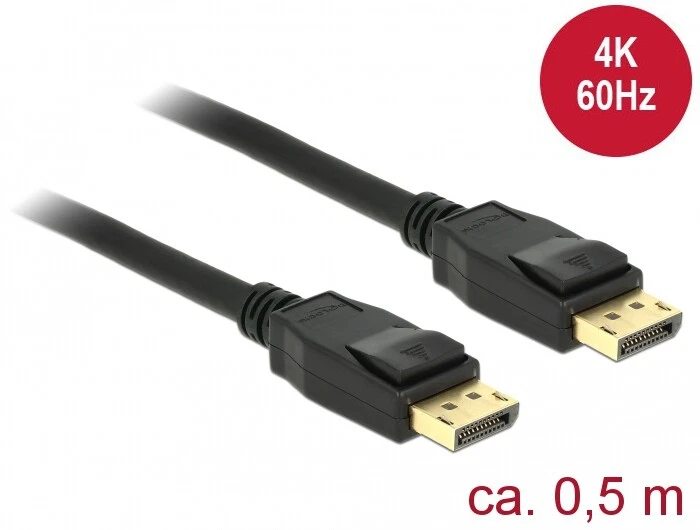 DisplayPort 1.2 Kabel. DisplayPort Stecker auf DisplayPort Stecker. 50cm schwarz - Bild 1 von 1