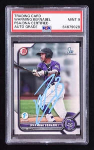 Warming Bernabel Signed 2022 Bowman 1st Edition #BPPF46 RC (PSA | Auto 9) Rookie - Picture 1 of 2