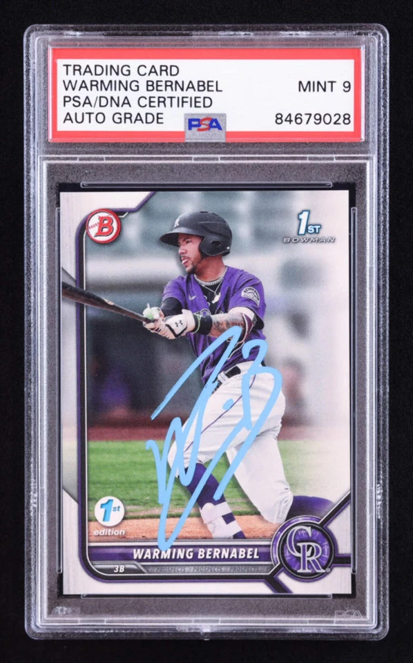 Warming Bernabel Signed 2022 Bowman 1st Edition #BPPF46 RC (PSA | Auto 9) Rookie - Image 1 of 2