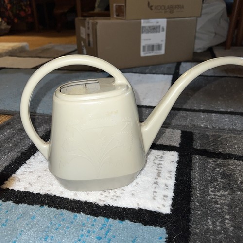 Vintage Garden Scene Small Watering Can Indoor Outdoor Granular Plastic
