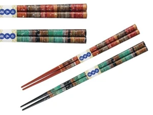 Pair Chopsticks Couple Yamanaka lacquerware Kujaku-zome Handcrafted Japan - Picture 1 of 6