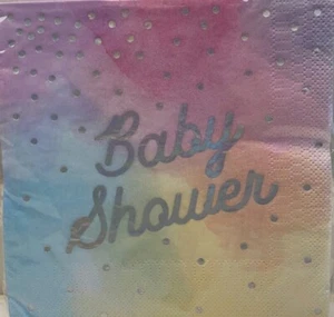 Creative Converting Sparkle Iridescent 'Baby Shower' Luncheon Napkin 16 count - Picture 1 of 1