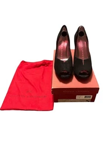 Sacha London Women's Heels Style Julia Black Suede Size 7 Dust Bag Original Box - Picture 1 of 6
