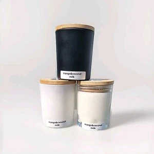 8oz 100% Soy Wax Candles Scented. Mango & Coconut Milk Handcrafted, Wooden Wick - Picture 1 of 2