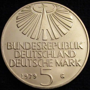 * Gutse * Deutschland, Bundesrepublik, 5 Mark 1979 G, unzirkuliert - Bild 1 von 2