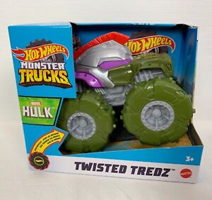 NEW Hot Wheels Monster Trucks Twisted Tredz Marvel Hulk Car Mattel