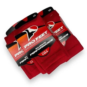 Pro Feet Maximum Performance Athletic Sports Socks for Kids Size XS 3 Pairs Red - Picture 1 of 2