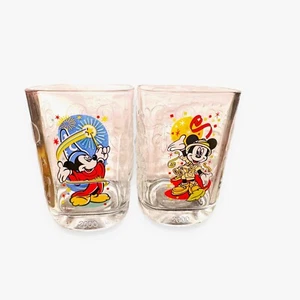 2 Walt Disney World Celebration McDonalds 2000 Mickey Mouse Glass Cups - Picture 1 of 4