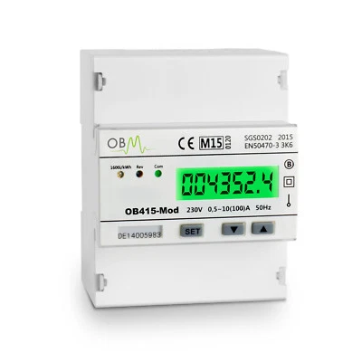 OWEN BROTHERS METERING UK Owen Brothers Metering OB415-Mod 100A S/PH MID Modbus kWh Electricity Meter