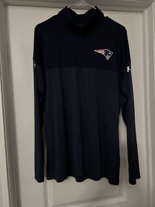 New England Patriots Pullover Mens Large Blue Combine Authentic 1/4 Zip Pullover - Picture 1 of 5