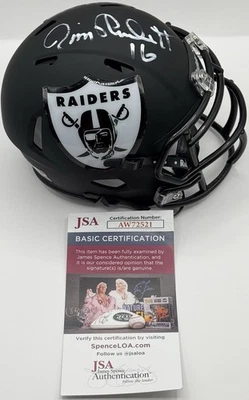 Jim Plunkett Signed Autographed Custom Los Angeles Raiders Mini Helmet JSA COA - Image 1 of 2