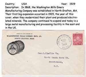 WASHINGTON MILLS EMERY MFG. CO. - 1929, NORTH GAFTON, MASS. - Bild 1 von 2