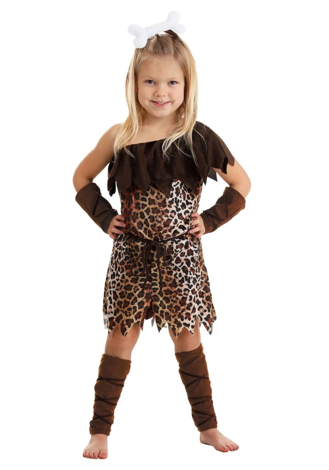 Toddler Prehistoric Cave Girl Costume Foto 1 de 1