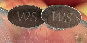 Vintage Cufflinks Silver Tone Etched initials Cuff links with Letters W S - Picture 1 of 4