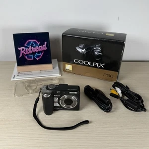 Nikon Digital Camera Coolpix P50 8.1MP Black Tested, Boxed, Working - Picture 1 of 14