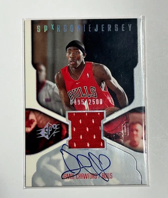 Camiseta deportiva de novato SPx SPx 2000-01 automática/2500 Jamal Crawford #123 Rookie Auto RC Foto 1 de 3