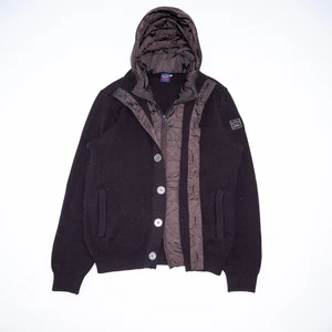 PAUL & SHARK Yachting Men's Wool Knitted Hooded Button/Full-Zip Jacket Size M/L - Picture 1 of 13