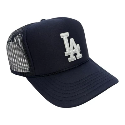全新 洛杉矶 海军蓝 帽子 5 面板 高冠卡车司机棒球包 — 第 1/3 张图片