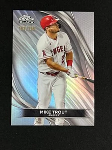 2024 Topps CHROME BLACK MIKE TROUT REFRACTOR 193/199 ANGELS #73 - Picture 1 of 2