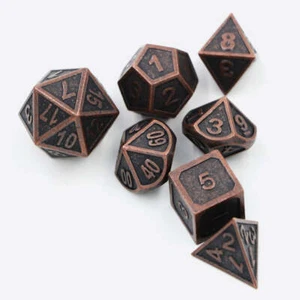 Bronze Embossed Metal Dice Set for Dungeons & Dragons - Picture 1 of 3