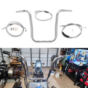 Kit de cables de manillar de suspensión de simios de 14" 16" 18" para Heritage Softail sin ABS - Imagen 1 de 15