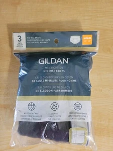 Gildan Men’s Cotton Mid Rise Briefs, 3 Pack, Multi Color, Size Medium, NEW - Picture 1 of 7