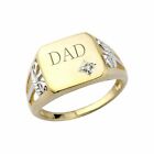 0.10 Ct Round Cut Real Moissanite 14k Yellow Gold Plated Men's Gift Dad Ring