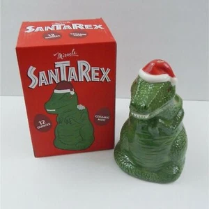 SanTaRex Miracle Tiki Mug T-Rex Dinosaur Christmas July Cocktail Santa Hat 12oz - Picture 1 of 12